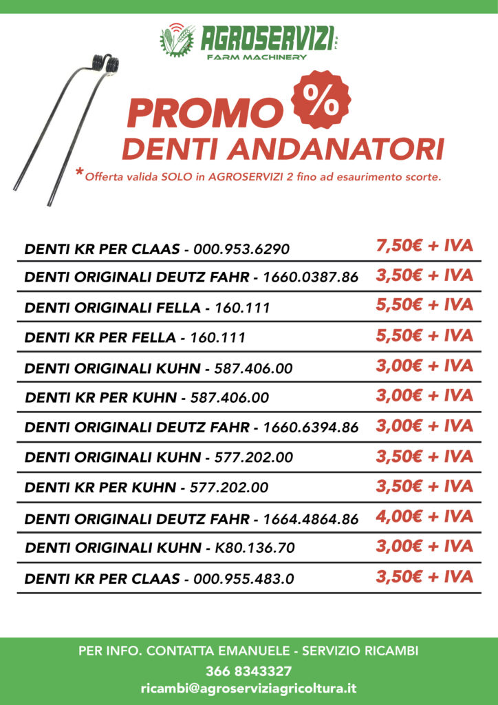 offerta denti andanatori Agroservizi 2